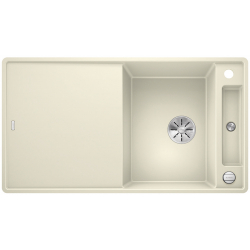 BLANCO AXIA III 5 S-F Silgranit PuraDur Jaśmin odwracalny, korek auto., InFino, deska szkło białe