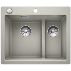 BLANCO PLEON 6 Split Silgranit PuraDur Perłowoszary lewa, korek auto., InFino