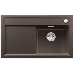 BLANCO ZENAR 45 S Silgranit PuraDur Kawowy prawa, korek auto., InFino, deska szkło czarne
