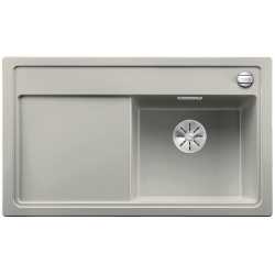 BLANCO ZENAR 45 S Silgranit PuraDur Perłowoszary prawa, korek auto., InFino, deska jesionowa