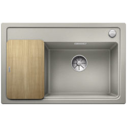 BLANCO ZENAR XL 6 S Compact Silgranit PuraDur Perłowoszary prawa, korek auto., InFino, deska jesionowa