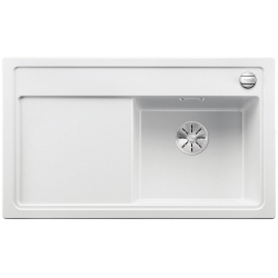 BLANCO ZENAR 45 S-F Silgranit PuraDur Biały prawa, korek auto., InFino, deska jesionowa