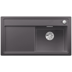 BLANCO ZENAR 5 S Silgranit PuraDur Szarość skały prawa, korek auto., InFino, deska szkło czarne