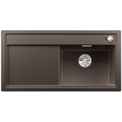 BLANCO ZENAR XL 6 S Silgranit kawowy prawa, korek auto., InFino, deska jesionowa