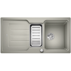 BLANCO CLASSIC NEO 6 S Silgranit PuraDur Perłowoszary odwracalny, korek auto., InFino, deska tworzywo, odsączaraka stalowa