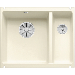 BLANCO SUBLINE 350/150-U Ceramika PuraPlus magnolia połysk lewa, InFino