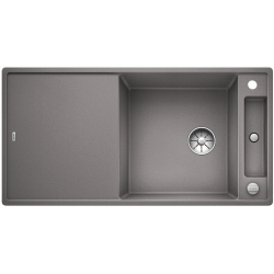 BLANCO AXIA III XL 6 S Silgranit alumetalik odwracalny, korek auto., InFino, deska szkło białe