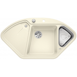 BLANCO DELTA II Silgranit PuraDur Jaśmin narożny, korek auto., InFino, odsączarka stalowa