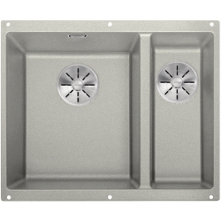 BLANCO SUBLINE 340/160-U Silgranit PuraDur Perłowoszary lewa, InFino