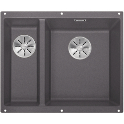 BLANCO SUBLINE 340/160-U Silgranit szarość skały prawa, InFino