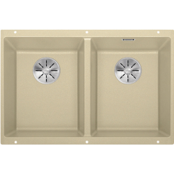 BLANCO SUBLINE 350/350-U Silgranit PuraDur Szampan, InFino