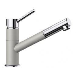 BLANCO KANO-S Silgranit-Look Perłowoszary/Chrom