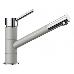 BLANCO KANO Silgranit-Look Perłowoszary/Chrom