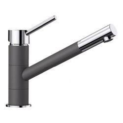 BLANCO KANO Silgranit-Look Szarość skały/Chrom