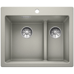 BLANCO PLEON 6 Split Silgranit PuraDur Perłowoszary lewa, InFino