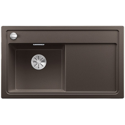 BLANCO ZENAR 45 S-F Silgranit PuraDur Kawowy lewa, korek auto., InFino, deska jesionowa