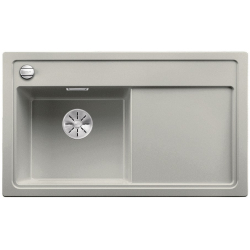 BLANCO ZENAR 45 S Silgranit PuraDur Perłowoszary lewa, korek auto., InFino, deska szkło czarne