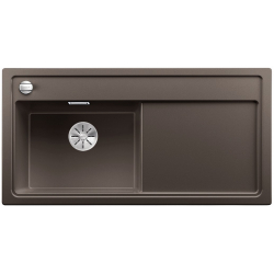 BLANCO ZENAR XL 6 S-F Silgranit PuraDur Kawowy lewa, korek auto., InFino, deska szkło czarne