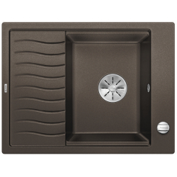 BLANCO ELON 45 S Silgranit kawowy odwracalny, korek auto., , InFino, kratka ociekowa