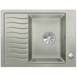 BLANCO ELON 45 S Silgranit PuraDur Perłowoszary odwracalny, korek auto., InFino, kratka ociekowa