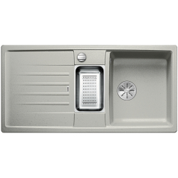 BLANCO LEXA 6 S Silgranit PuraDur Perłowoszary odwracalny, korek auto., InFino, odsączarka stalowa