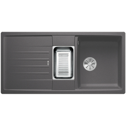 BLANCO LEXA 6 S Silgranit PuraDur Szarość skały odwracalny, InFino, odsączarka stalowa
