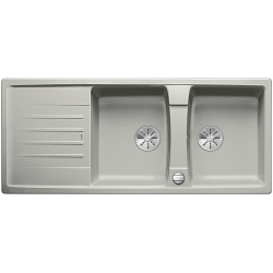 BLANCO LEXA 8 S Silgranit PuraDur Perłowoszary odwracalny, korek auto., InFino