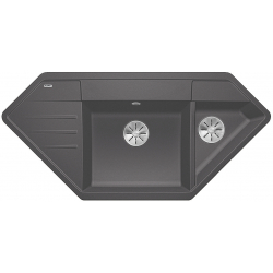 BLANCO LEXA 9 E Silgranit PuraDur Szarość skały narożny, InFino