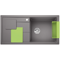 BLANCO SITY XL 6 S Silgranit PuraDur Alumetalik prawa, InFino, z akcesoriami kiwi