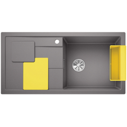 BLANCO SITY XL 6 S Silgranit PuraDur Alumetalik prawa, InFino, z akcesoriami lemon