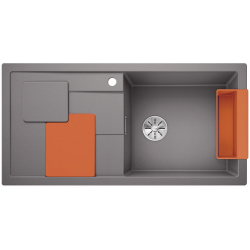 BLANCO SITY XL 6 S Silgranit PuraDur Alumetalik prawa, InFino, z akcesoriami orange