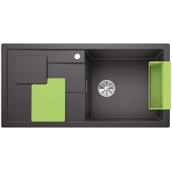 BLANCO SITY XL 6 S Silgranit PuraDur Szarość skały prawa, InFino, z akcesoriami kiwi