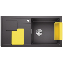 BLANCO SITY XL 6 S Silgranit PuraDur Szarość skały prawa, InFino, z akcesoriami lemon