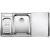 BLANCO AXIS III 6 S-IF stal polerowana lewa, korek auto., InFino, deska szkło białe, odsączarka stalowa