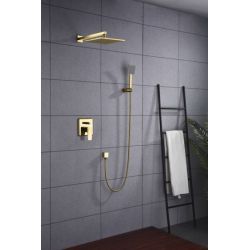 Zestaw prysznicowy podtynkowy z deszczownicą i prysznicem  MONACO  MON-ZKP.150 kolor ZŁOTY