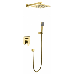 Zestaw prysznicowy podtynkowy z deszczownicą i prysznicem  MONACO  MON-ZKP.150 kolor ZŁOTY