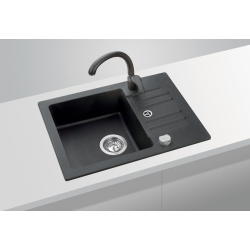 FOXTROT 30 Zlewozmywak granital kolor czarny , z syfonem POP-UP