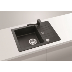 FOXTROT 30 Zlewozmywak granital kolor czarny , z syfonem POP-UP