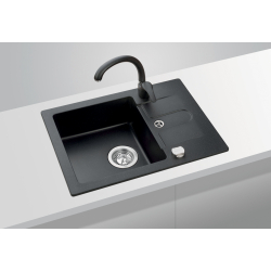 CANCAN 30 Zlewozmywak granital kolor beżowy, z syfonem POP-UP