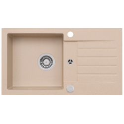 AMARO 130 Zlewozmywak granital kolor beż 55, z syfonem POP-UP