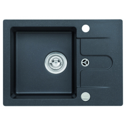 CANCAN 30 Zlewozmywak granital kolor czarny, z syfonem POP-UP