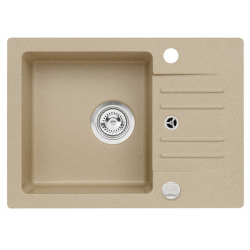 FOXTROT 30 Zlewozmywak granital kolor beżowy, z syfonem POP-UP
