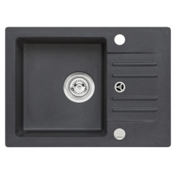 FOXTROT 30 Zlewozmywak granital kolor czarny , z syfonem POP-UP
