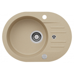 FOXTROT 40 Zlewozmywak granital kolor beżowy, z syfonem POP-UP
