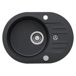 Foxtrot 40 zlewozmywak granitowy czarny + bateria Diana eco