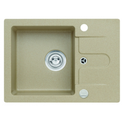 Cancan 30 zlewozmywak granitowy beżowy + bateria Tonia