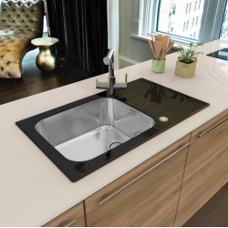 GLASSIX 40 PUSH UP 860x500mm satyna - czarny