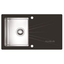 ALVEUS KARAT 10 zlewozmywak szklany czarny lewy