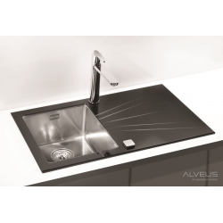 ALVEUS KARAT 10 zlewozmywak szklany czarny lewy