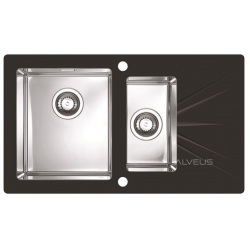 ALVEUS KARAT 20 zlewozmywak szklany czarny lewy